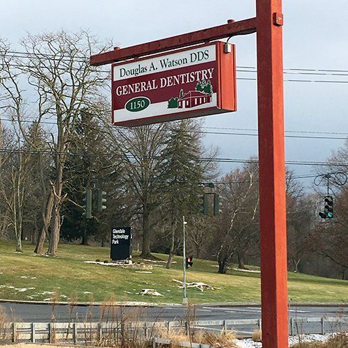 Douglas A. Watson, DDS dental office sign in Endicott NY
