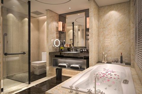 Bathroom Design Services — Modern Bathroom With Tub in La Jolla, CA