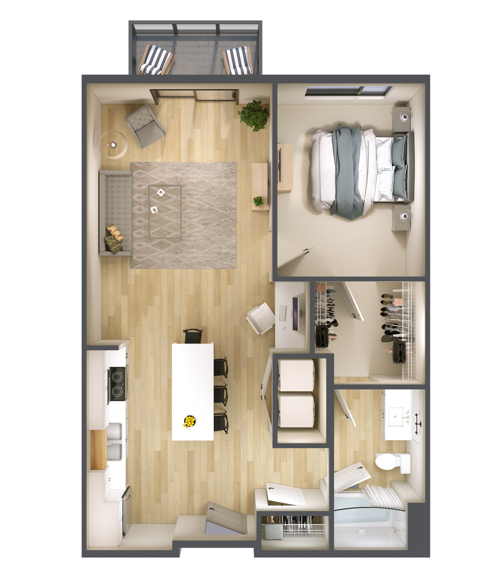 Willow One Bedroom Floor Plan