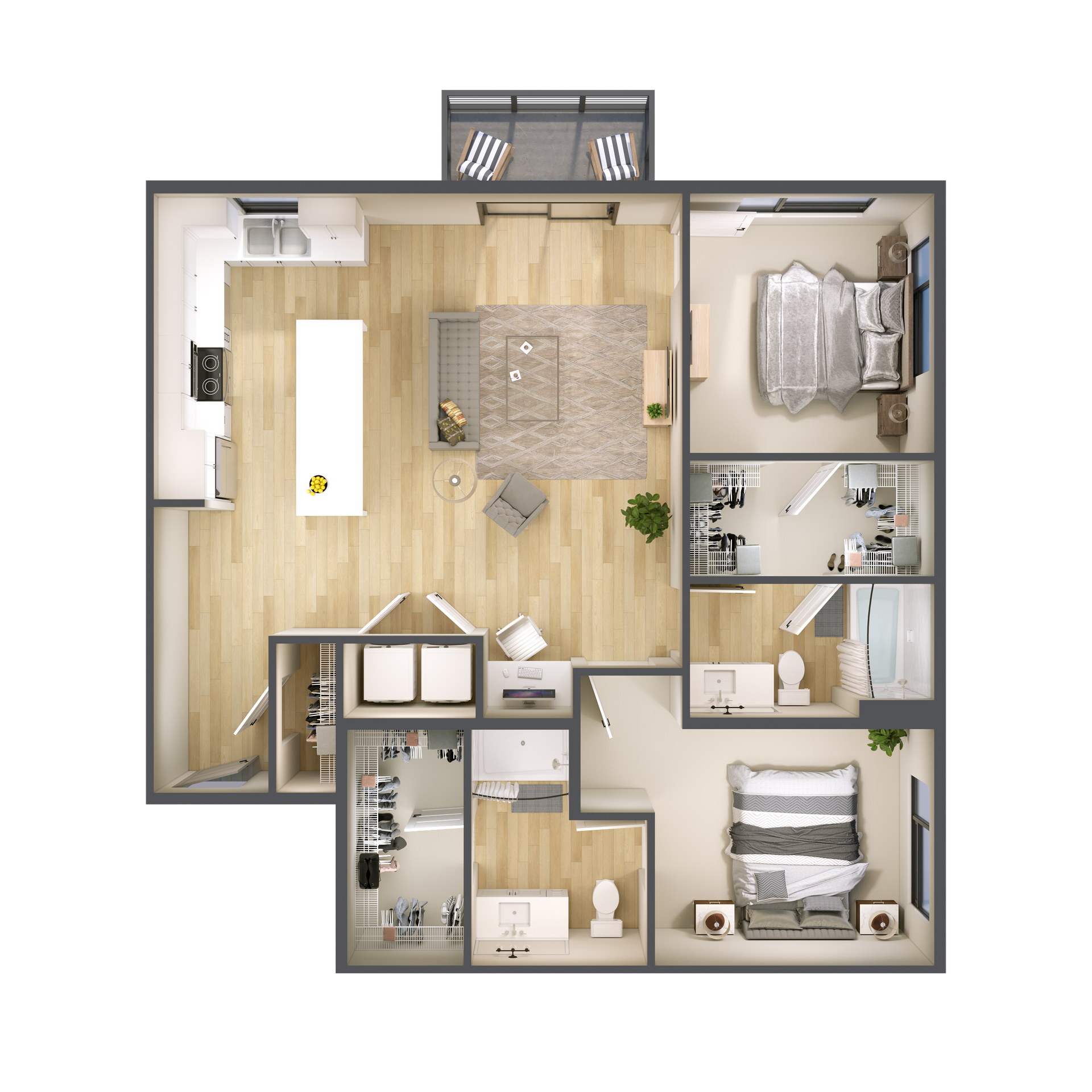 Linden Two Bedroom Floor Plan