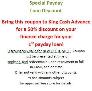 Special Payday Loan Discount