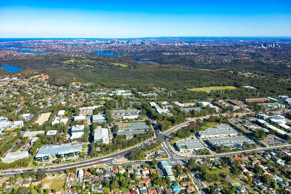 Aerial view of a Northern Beaches suburb, capturing Frenchs Forest