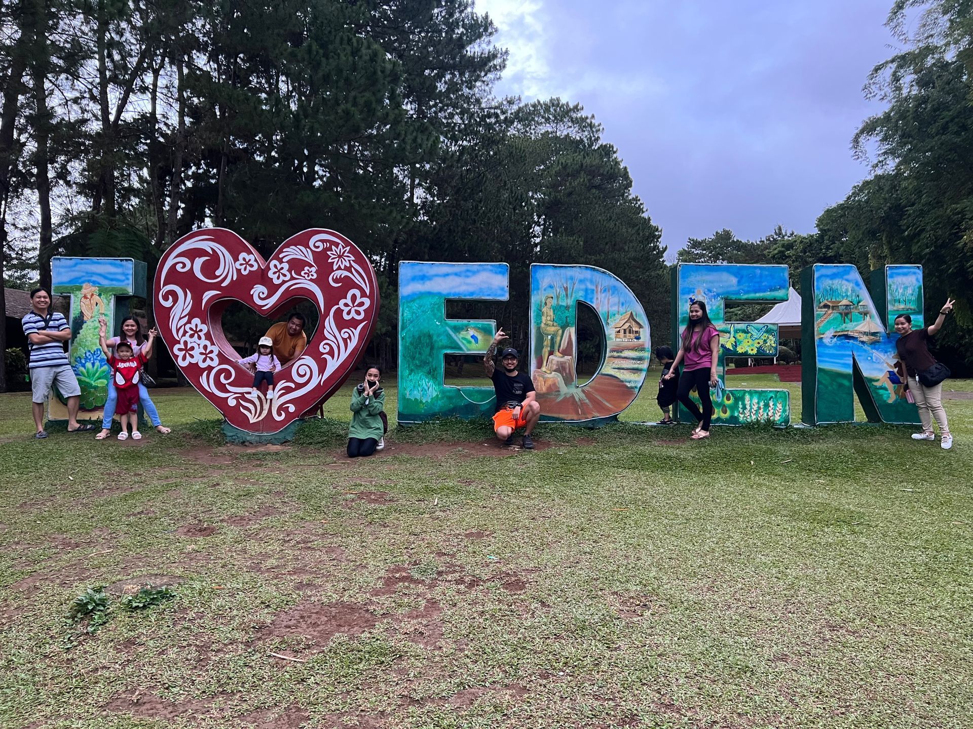 Team building Christmas party retreat, outdoors in park.