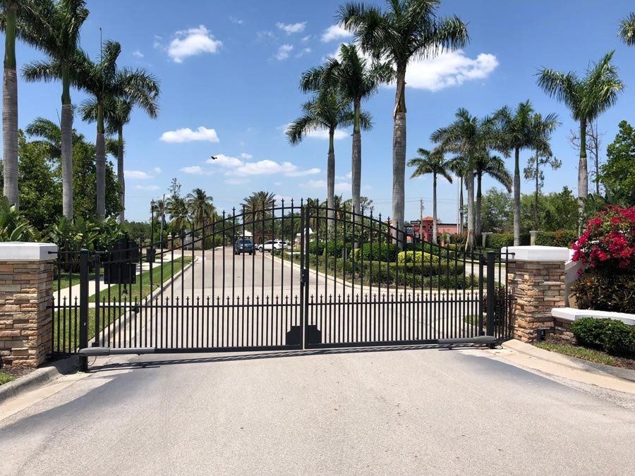 Wide Black Gate — Naples, FL — Classified Fence and Gate