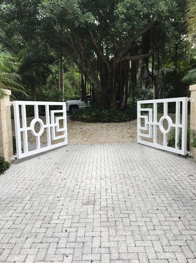 Fancy White Gate — Naples, FL — Classified Fence and Gate