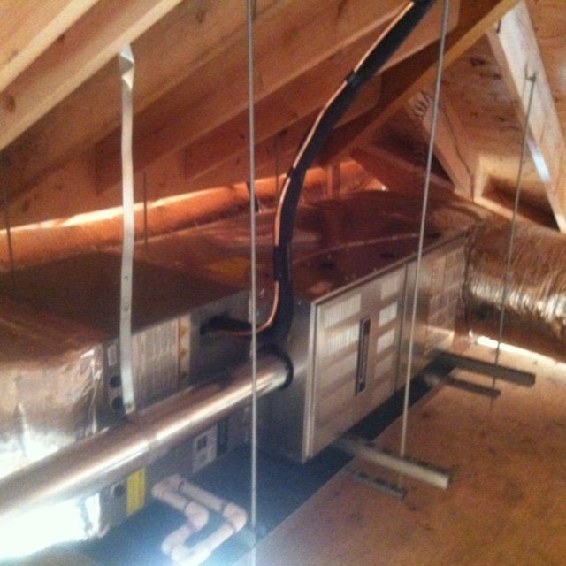 Residential HVAC Unit Installed in an attic in a Nassau County, NY home