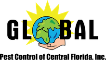 A logo for global pest control of central florida inc.