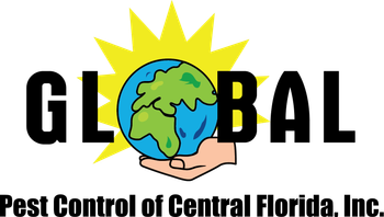 A logo for global pest control of central florida inc.