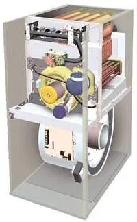 A diagram of the inside of a heating and cooling system.