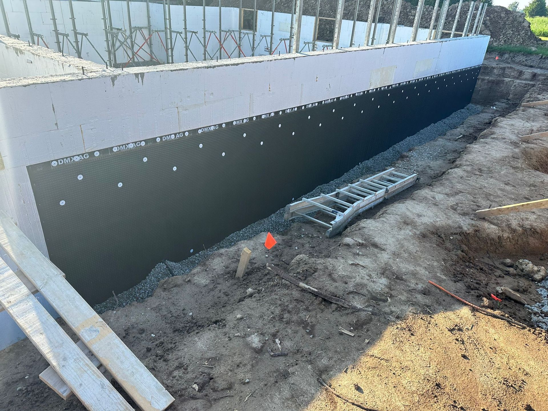 ICF foundation with waterproofing professional completed by JD Waterproofing.