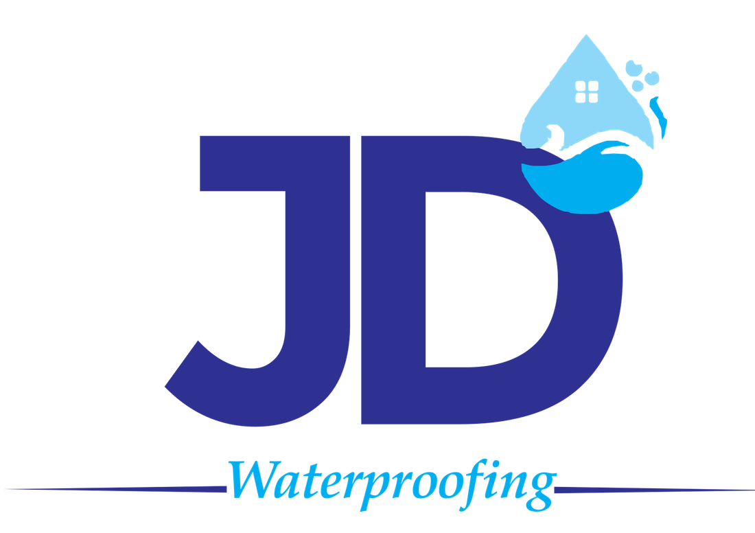 A logo for JD Waterproofing.