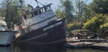 Old Damaged Boat — Stanwood, WA — Enviro-Tech Diving
