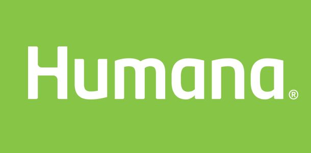 The humana logo is green and white on a green background.
