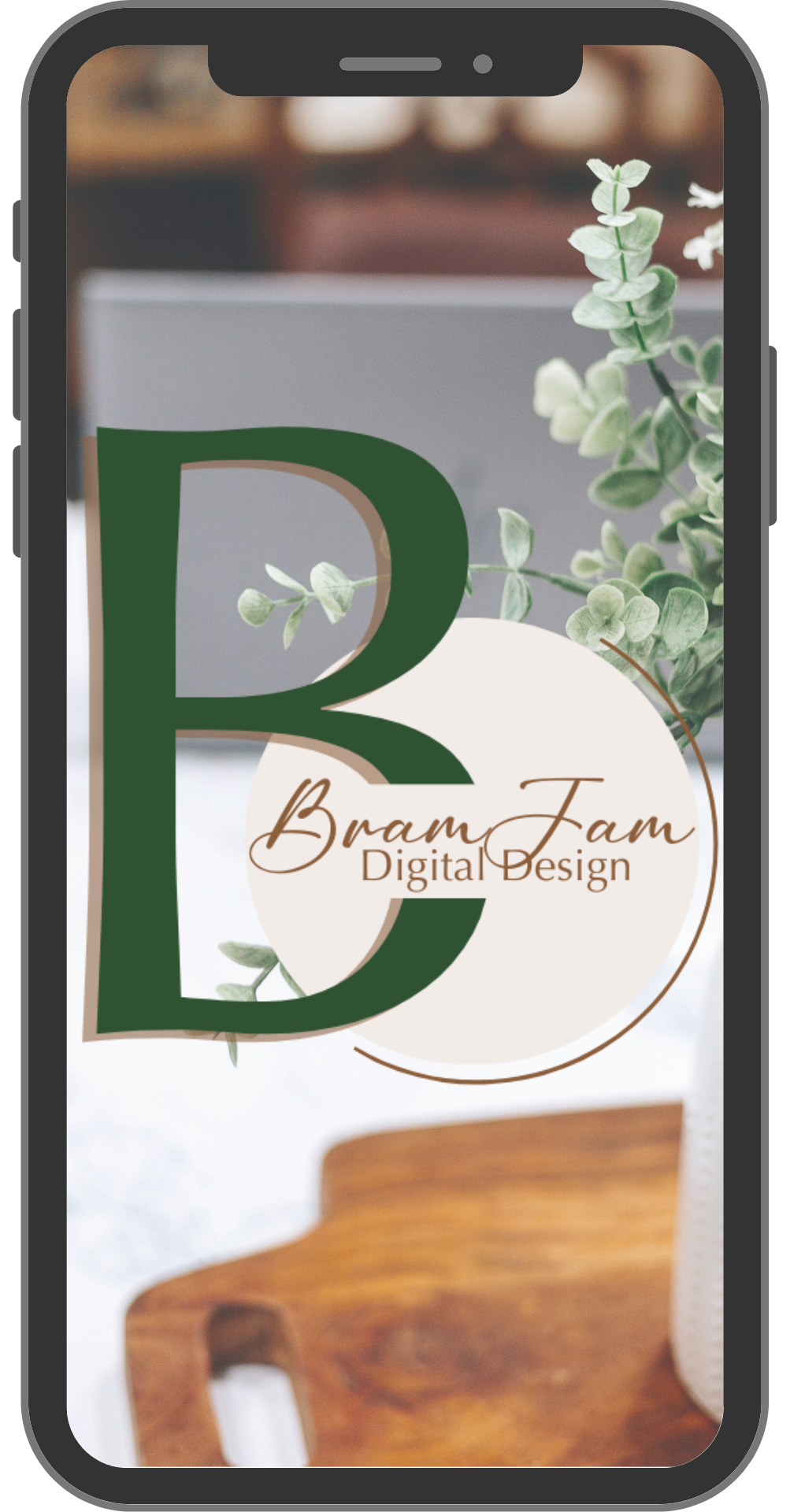 Smartphone showcasing a logo for 