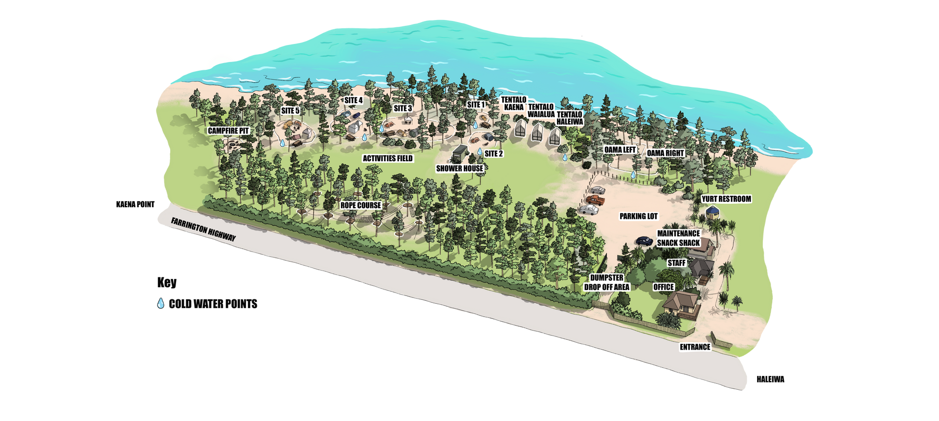 Camp Mokule'ia Tent Site Map