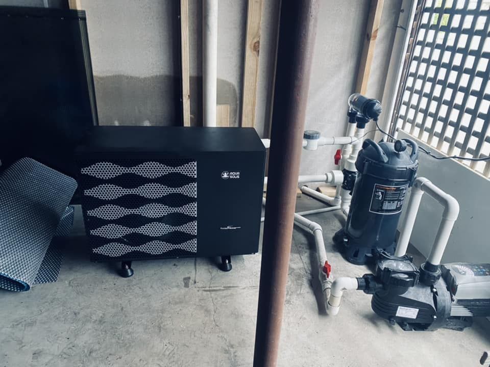 Heat Pump and Pool Filter in a Utility Space — Tempshift Pool Heating in Wyong, NSW