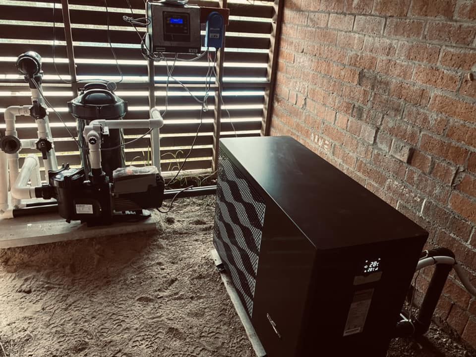 A Pump, Filter, and Heat Pump, is Installed in an Enclosure — Tempshift Pool Heating in Buff Point, NSW