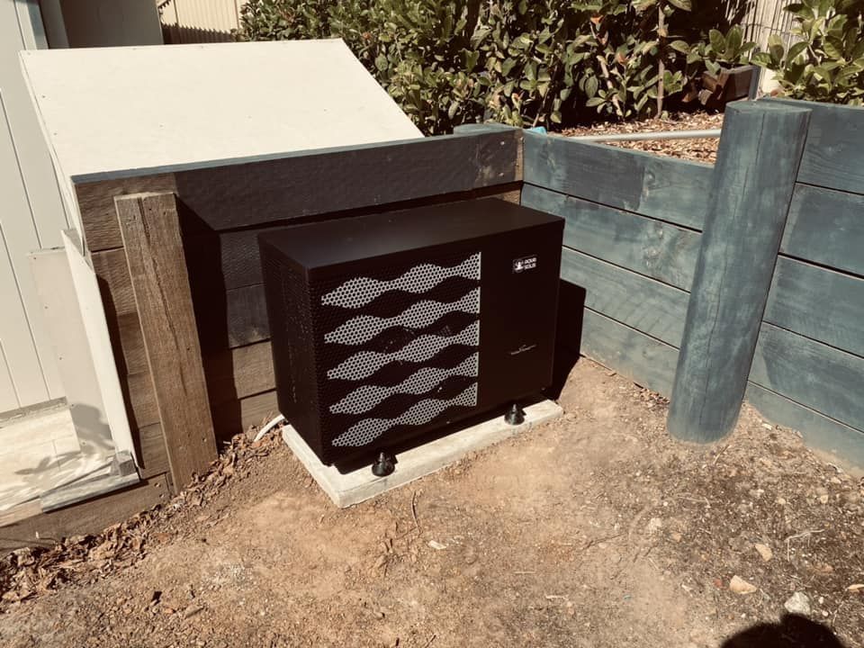 Black Rectangular Pool Heater on a Concrete Base — Tempshift Pool Heating in Lake Macquarie, NSW