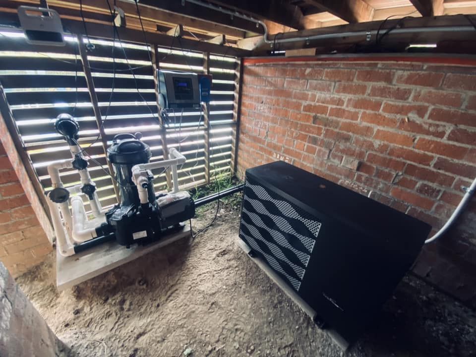 Pool Equipment, Including a Pump and Heater, in a Shed — Tempshift Pool Heating in Central Coast, NSW