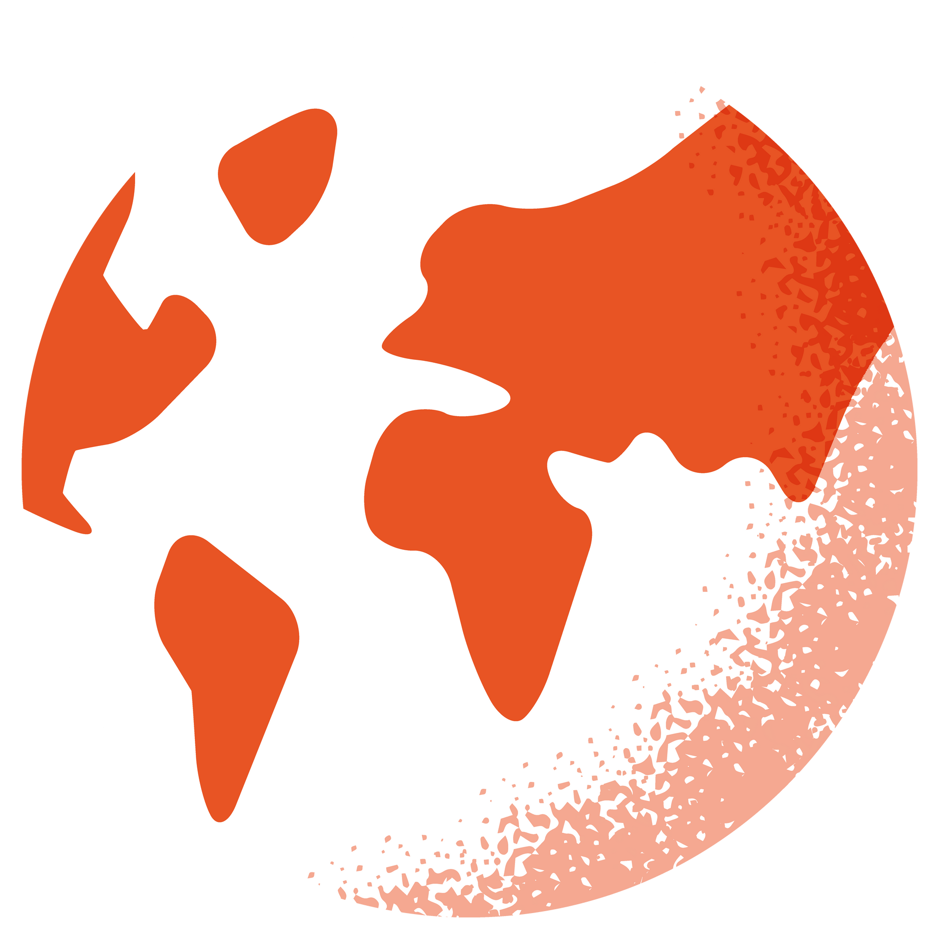 Oranje en witte bolvormige afbeelding met textuur en schaduweffect.