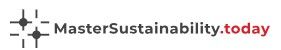 Het logo van MasterSustainability.today met een designelement.