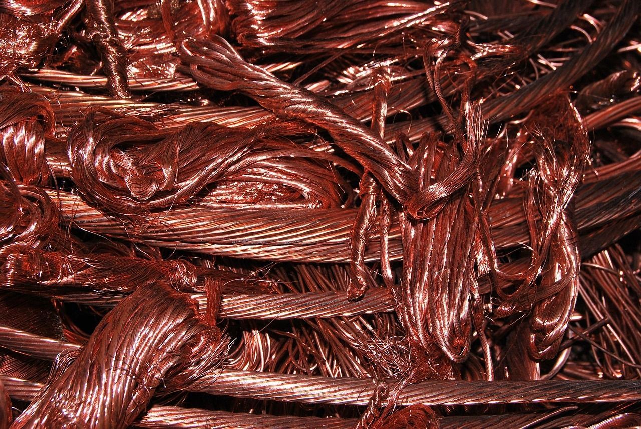 A close up of a pile of copper wire.