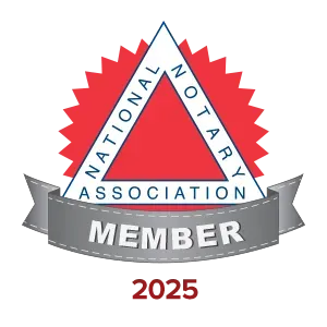 A national notary association member badge for 2024