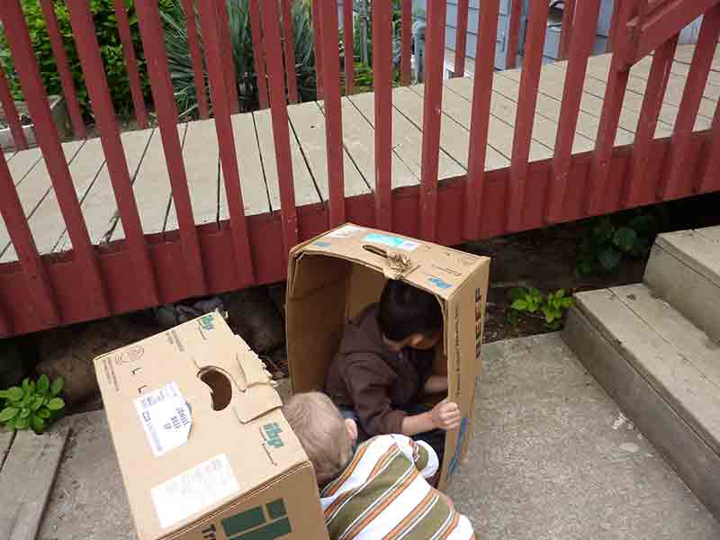Playing Boxes by Kids - Preschool in Beaverton, OR