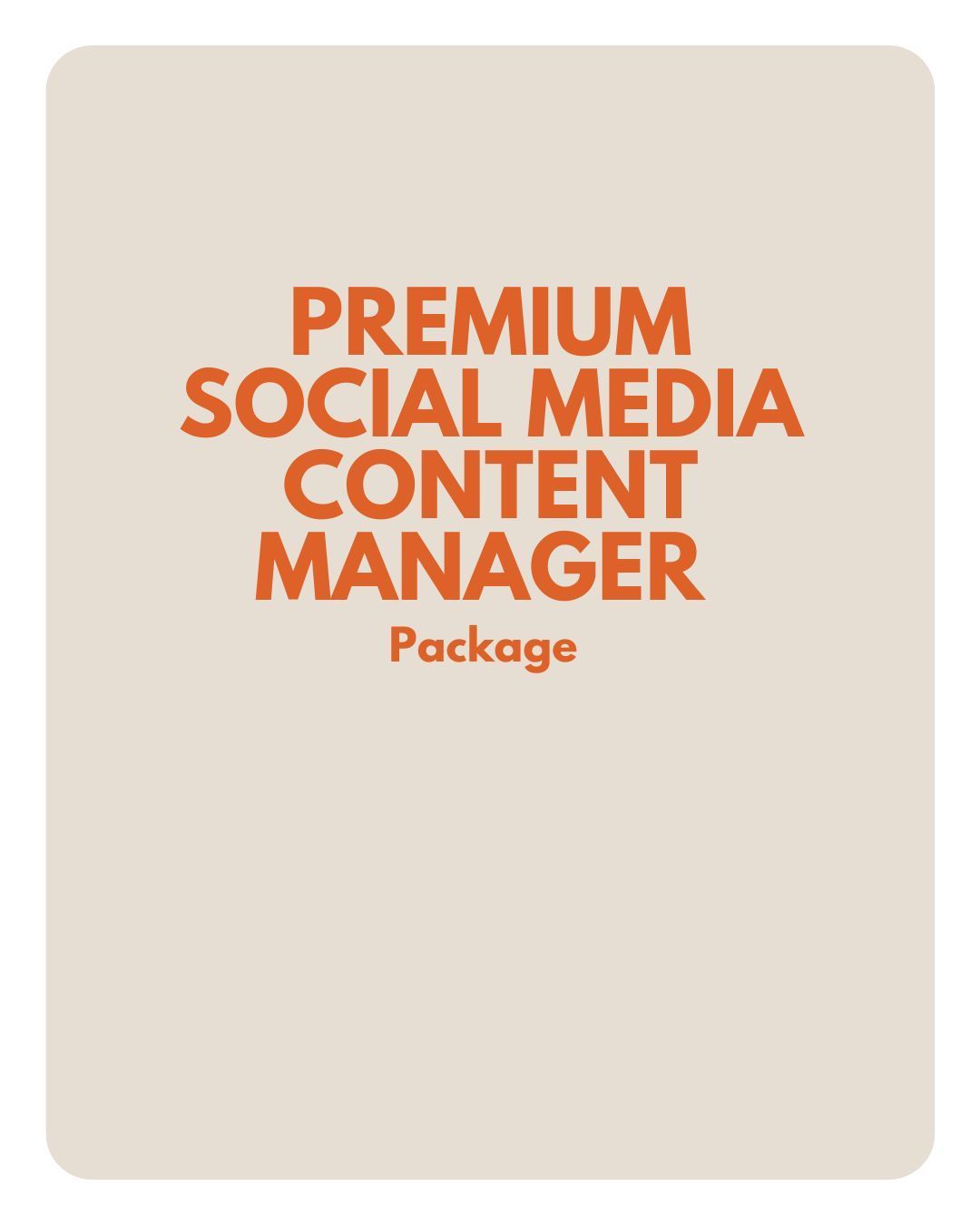 Premium Social Media Content Manager Service