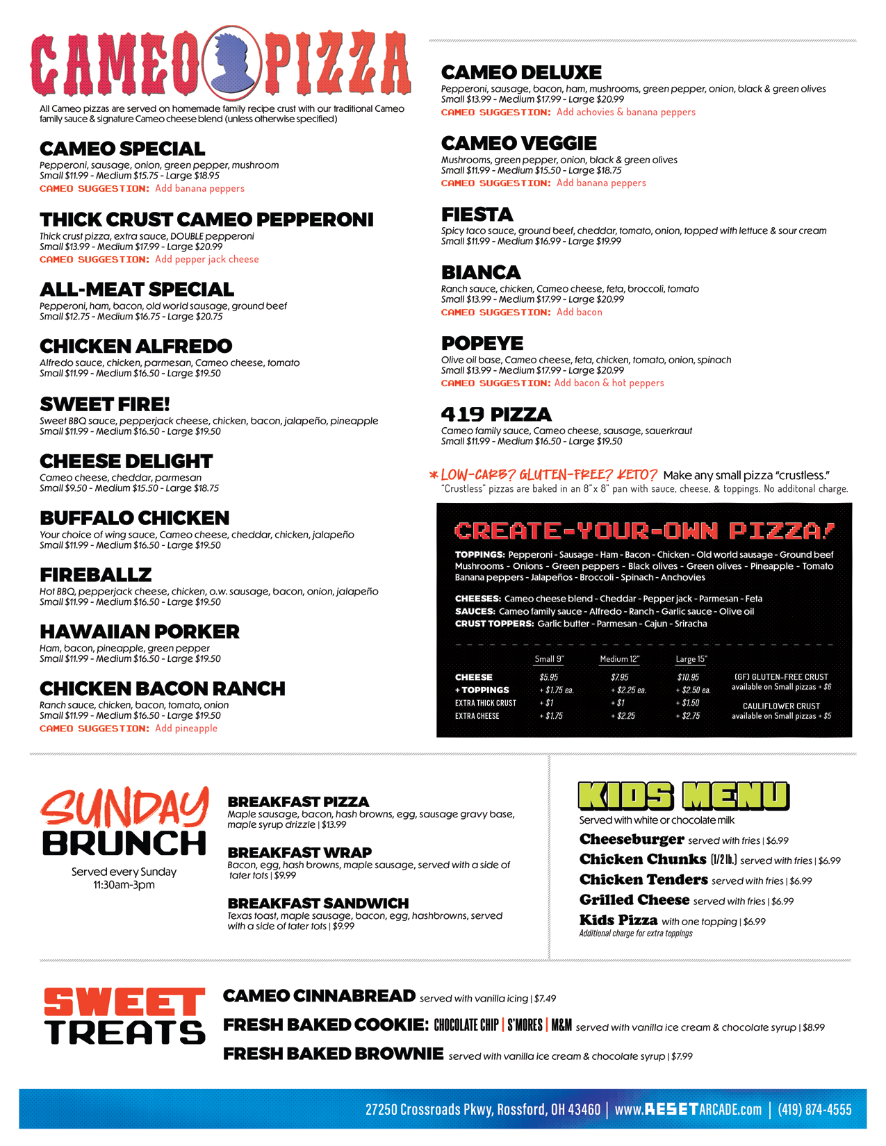 Cameo Reset Rossford Menu Side 2