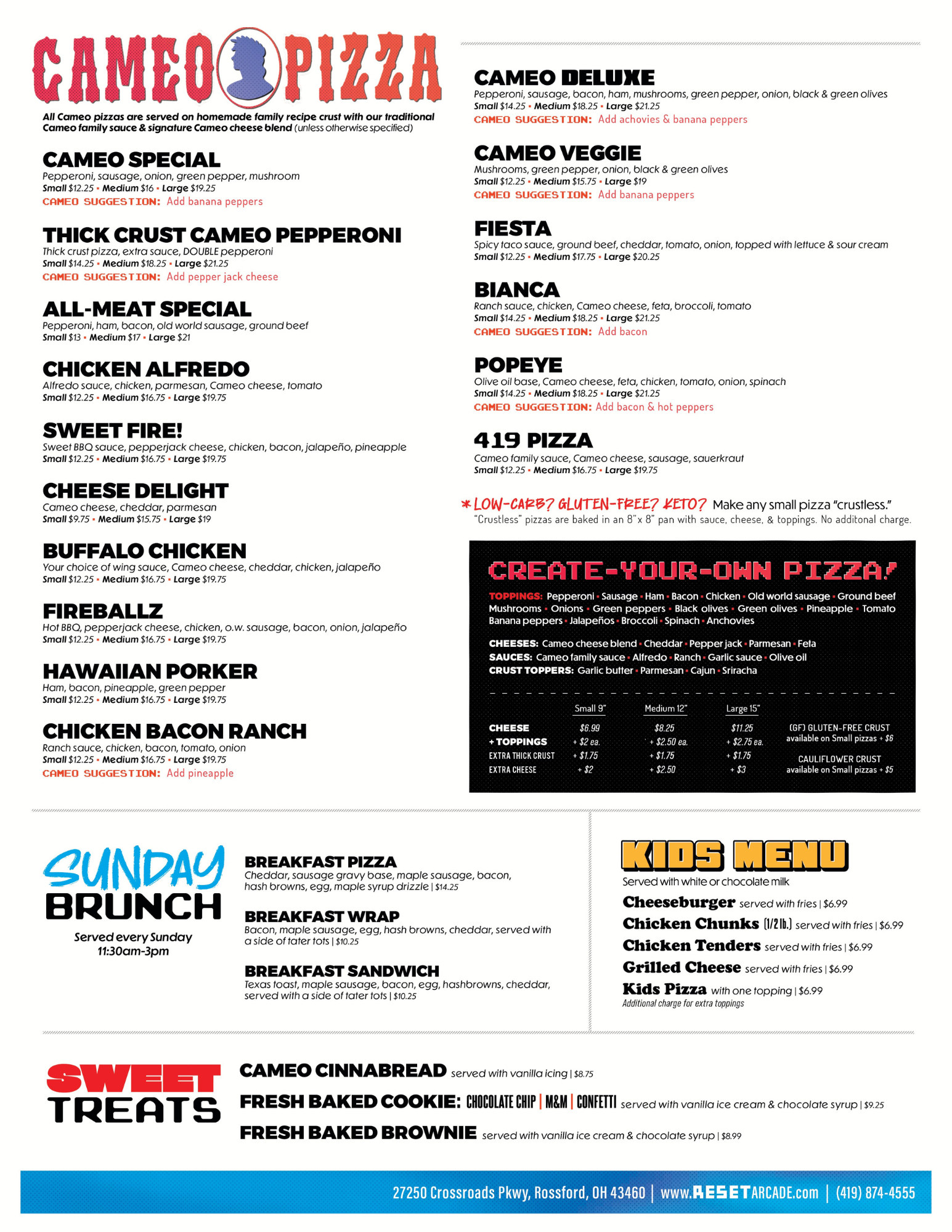 Cameo Reset Rossford Menu Side 2