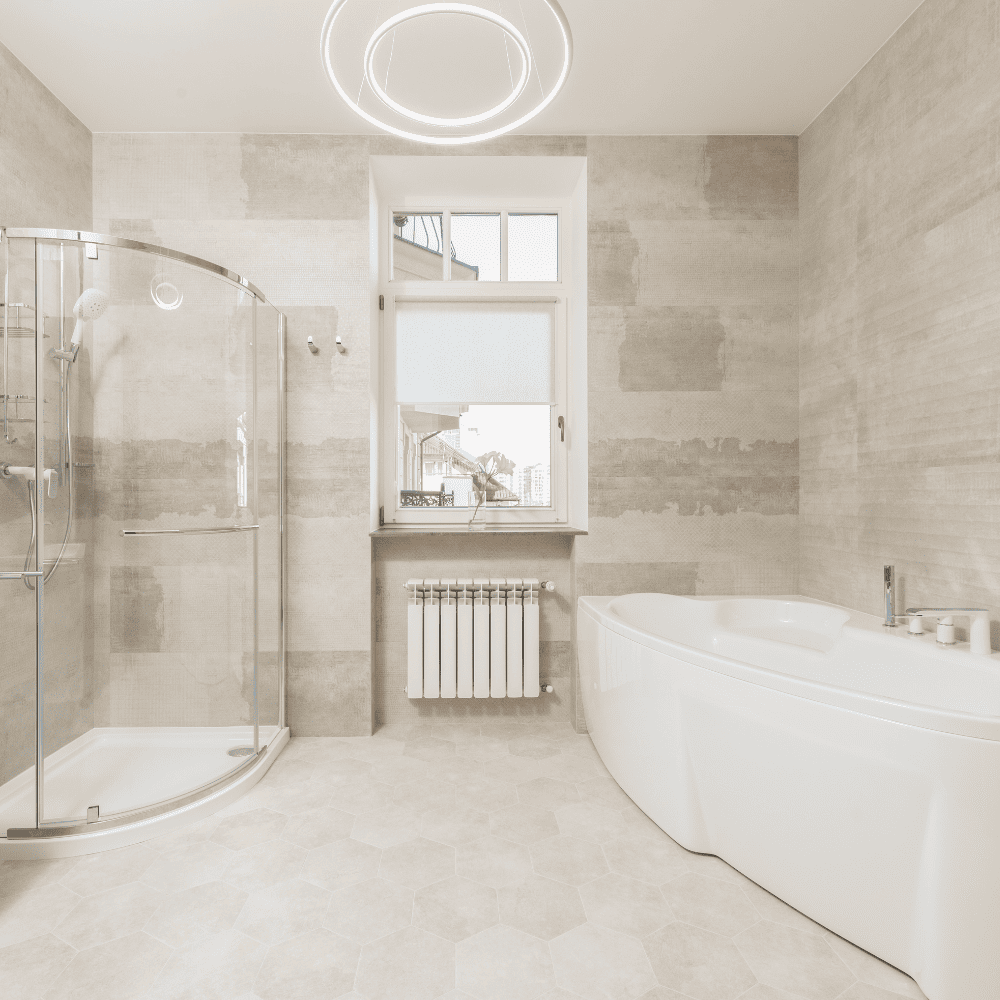 Modern bathtub and shower in Jacksonville, remodeled by Jacksonville Bathroom Remodel Company