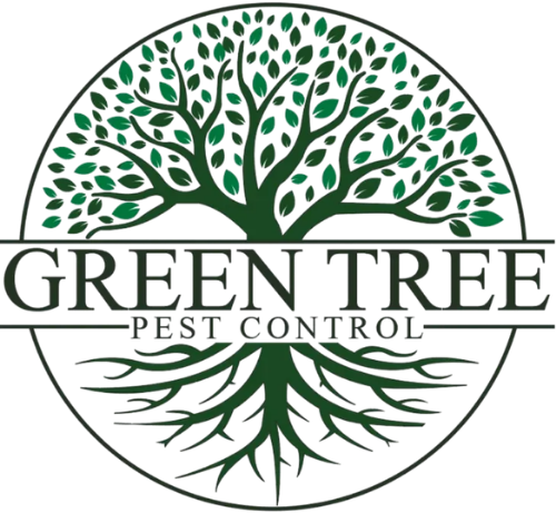 Green tree logo with a tree outline in green, the text 