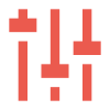 Une icône rouge sur fond blanc qui ressemble à une croix.