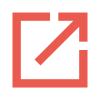 Un carré rouge avec une flèche pointant vers le haut.