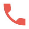 Une icône de téléphone rouge sur fond blanc.