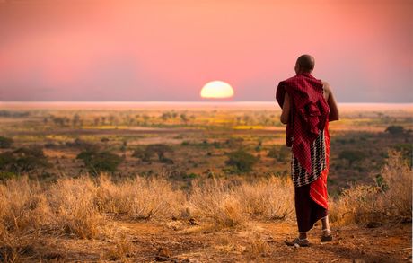 Maasai Warrior Looking At Sunset — Nassau, NY — G Minja Safaris