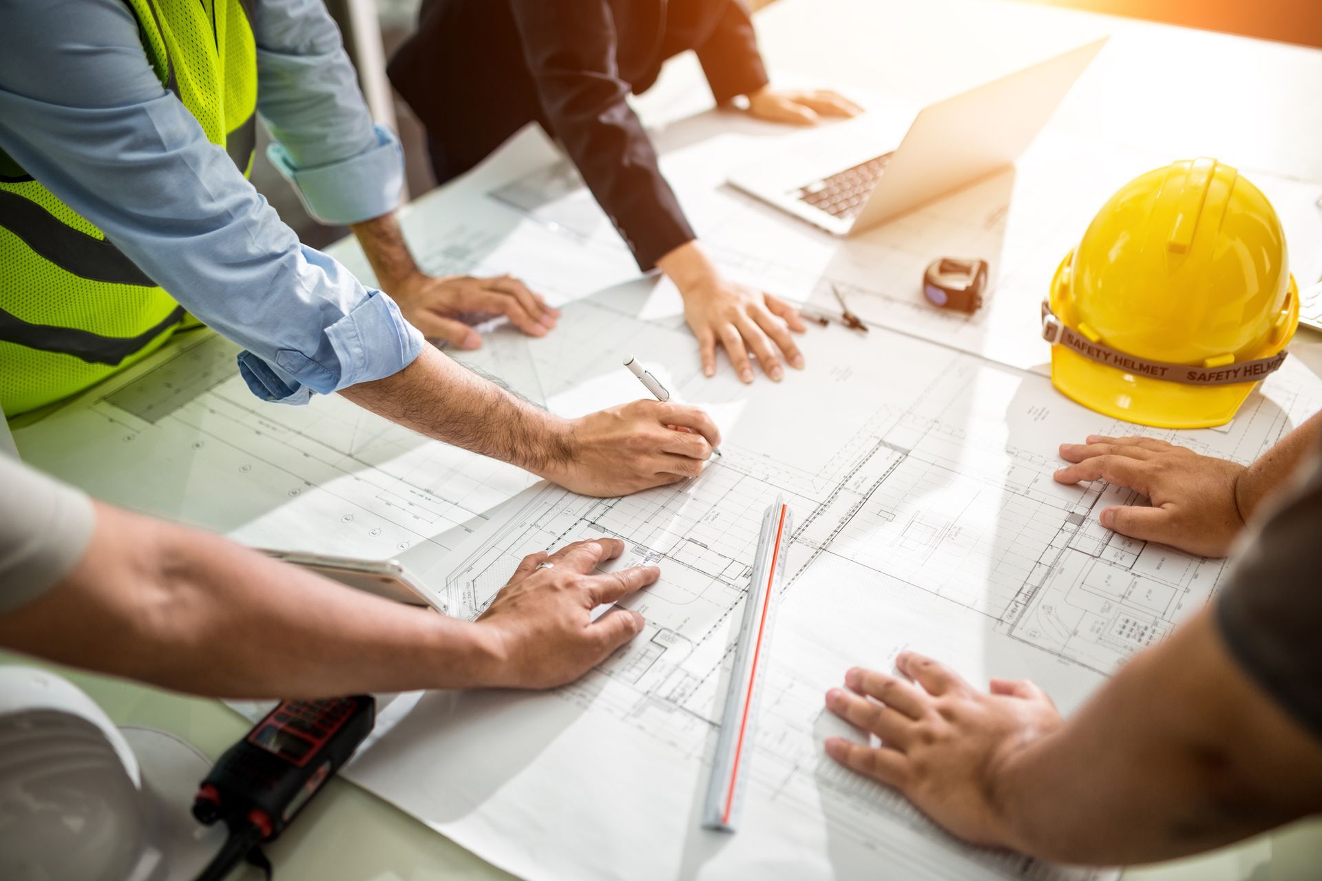 A group of construction attorneys analysing a project