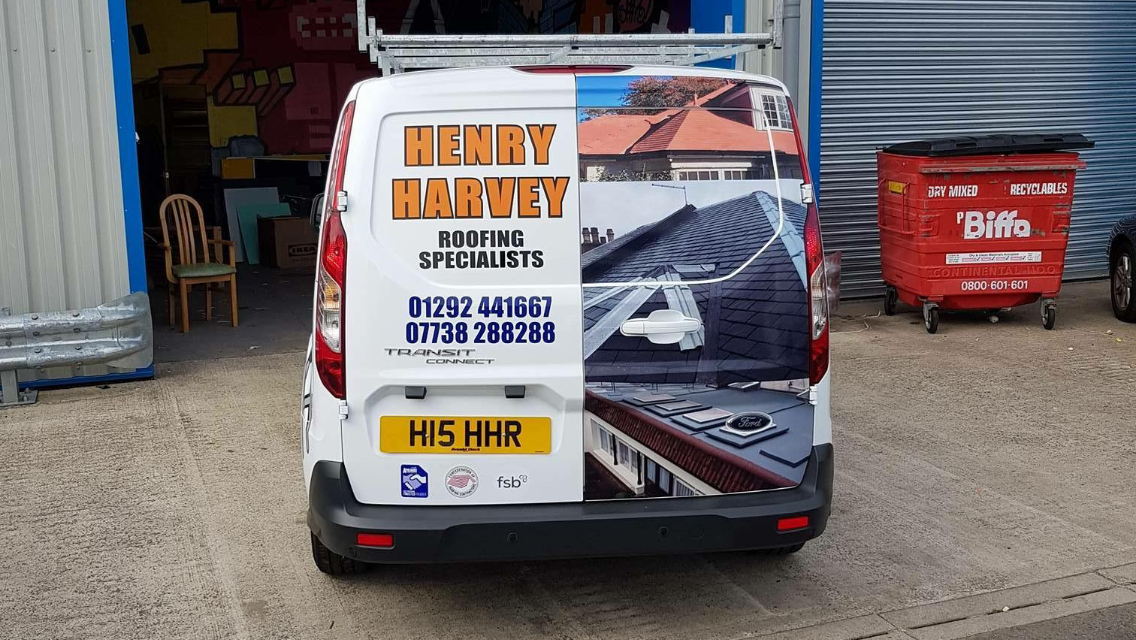 Henry Harvey Roofing company van
