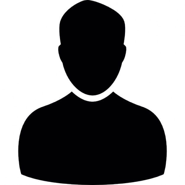 a silhouette of a man without a face free icon