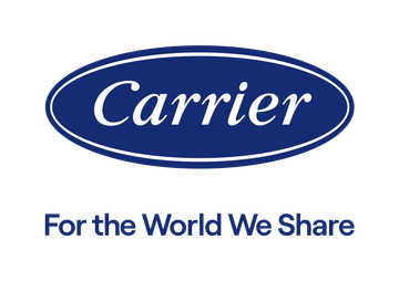 Carrier logo in an oval with the words 