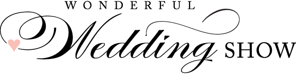 The logo for the wonderful wedding show with a heart in the middle.