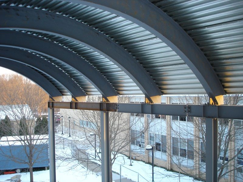 Inside of a Metal Roof on a Building