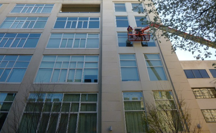 Facade repair on multifamily building