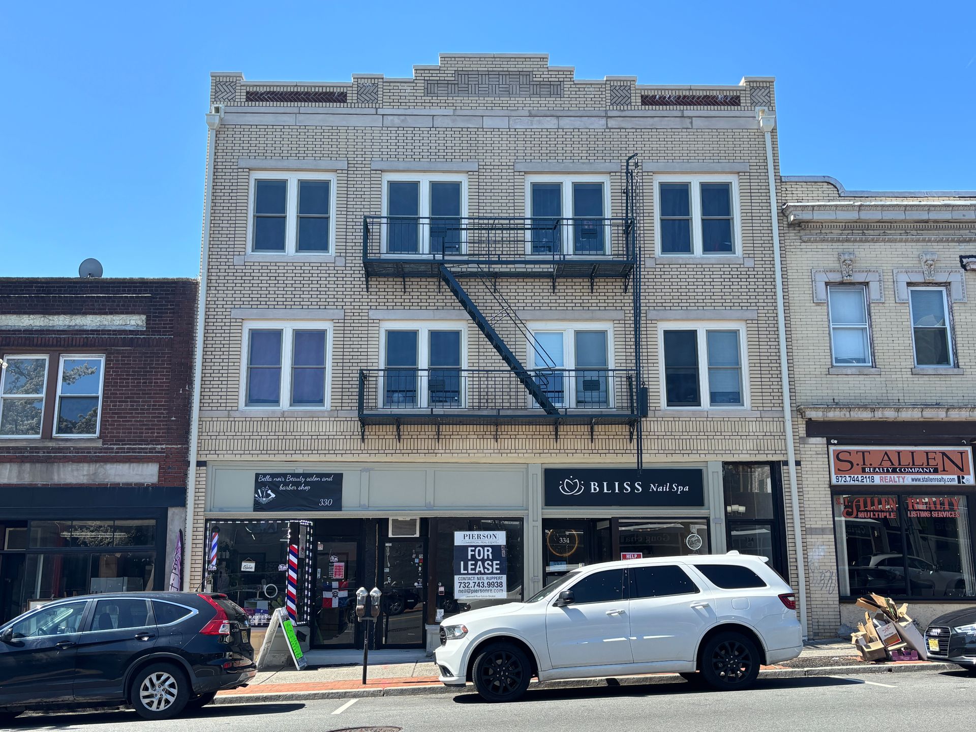new brick veneer facade on building