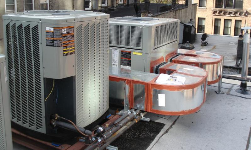 HVAC System on a building roof