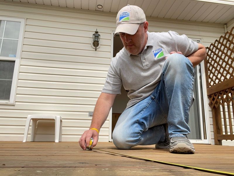 Inspector working on a residential deck