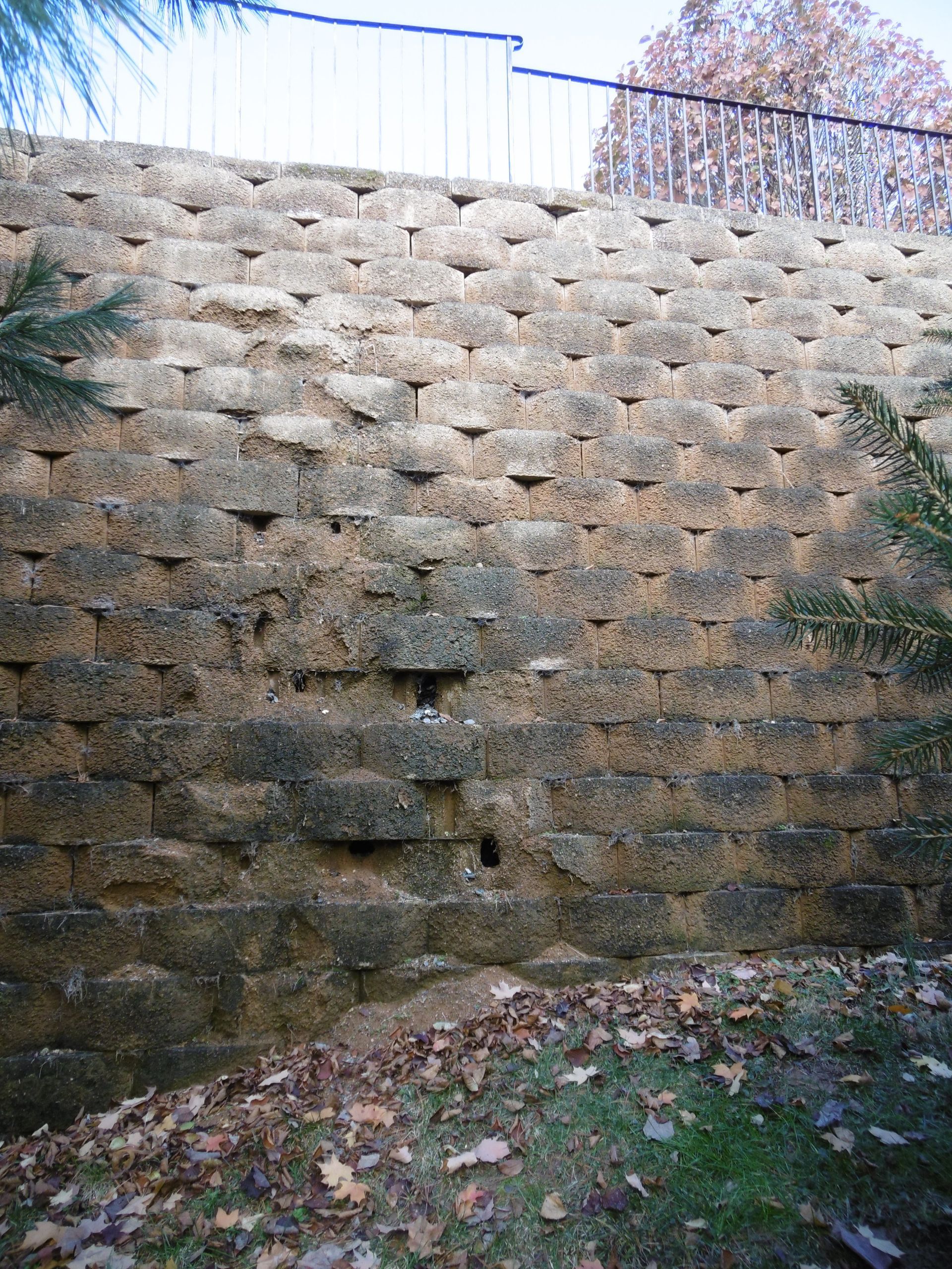 Deteriorated Concrete Modular Block Retaining Wall