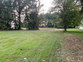Large lush green field surrounded by trees and a dirt path - Campbellsburg, IN | Twisted Electric LLC 