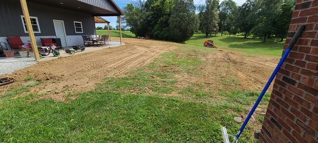 Dirt driveway being built infront of house - Campbellsburg, IN | Twisted Electric LLC 